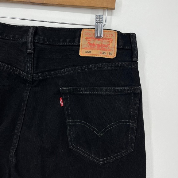 Levi's Jeans Men's Size 36‎ Black 550 Relaxed Fit 100% Cotton Denim Vtg Y2K - Picture 8 of 13